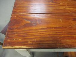 Solid Wood Farmhouse Table with Plank Top and Three side Chairs.