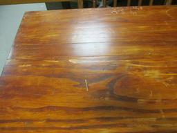 Solid Wood Farmhouse Table with Plank Top and Three side Chairs.