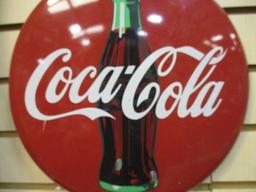 Round Hanging Coca-Cola Sign.