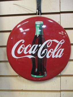 Round Hanging Coca-Cola Sign.