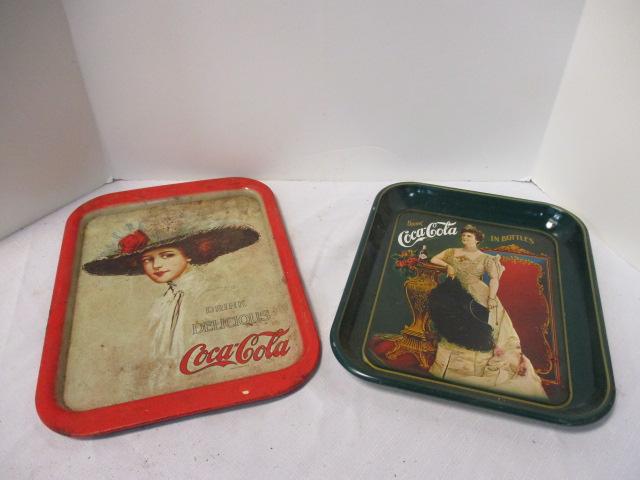 75th Anniversary Coca-Cola Tray and Drink Delicious Coca-Cola Tray.