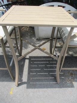 3 Piece Patio Bar Set - High Top Table and 2 Chairs