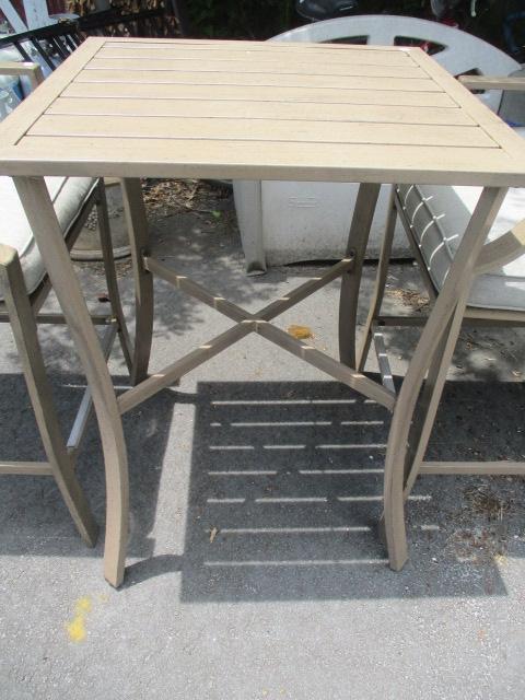 3 Piece Patio Bar Set - High Top Table and 2 Chairs
