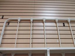 Darel White Metal Full Size Bed with Metal Bars on Head and Foot, Has Rails.