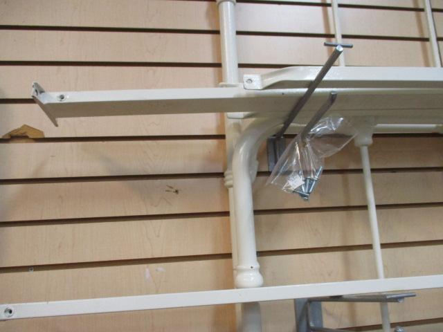 Darel White Metal Full Size Bed with Metal Bars on Head and Foot, Has Rails.