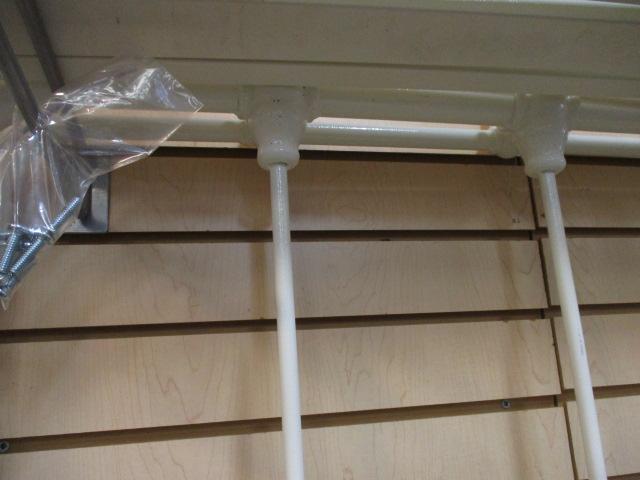 Darel White Metal Full Size Bed with Metal Bars on Head and Foot, Has Rails.
