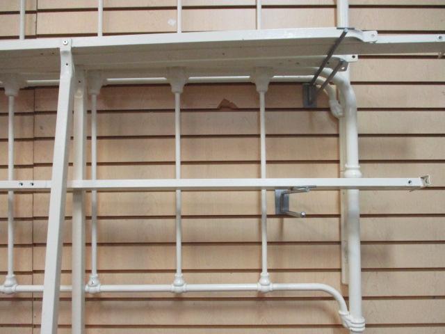 Darel White Metal Full Size Bed with Metal Bars on Head and Foot, Has Rails.