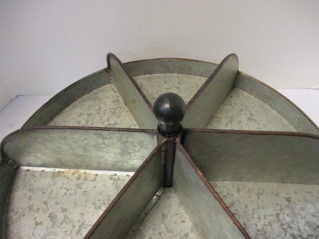 Galvanized Metal Lazy Susan.