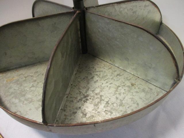 Galvanized Metal Lazy Susan.