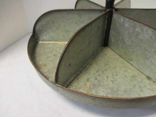 Galvanized Metal Lazy Susan.