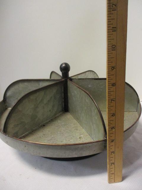Galvanized Metal Lazy Susan.