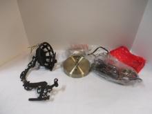 New Antique Brass light Handing Kit and Cast Iron Light Hanger.
