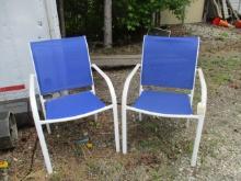 2 Stackable Mesh Patio Chairs