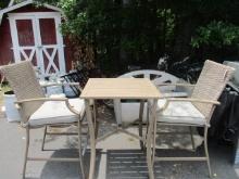 3 Piece Patio Bar Set - High Top Table and 2 Chairs