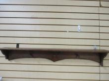 Vintage Wood Shelf with Three Hanging Knobs. Chip on Bottom Corner.