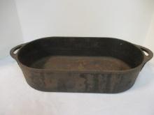 Cast Iron Long Oval Dish Fish Fryer with Handles. Ade in USA.