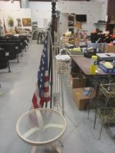 4 Hanger Outdoor Plant Hanger, US Flag, 3 Flag Poles &