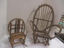 High Back Twig Doll Chair (16 x 24) & Small Twig Doll Chair