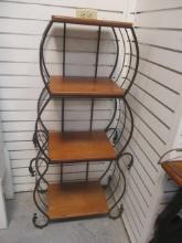 3 Shelf Wood & Metal Etagere