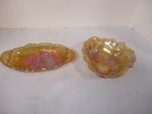 2 PC Carnival Glass Irridescent Bowls