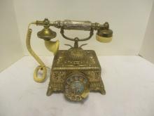 Vintage Rotary Dial Brasstone Desk Phone