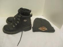 Harley Davidson Ladies Size 8 Boots & Toboggan