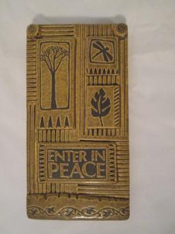 The Potter's Shed by Michael Macone "Enter in Peace" Pottery Tile Plaque