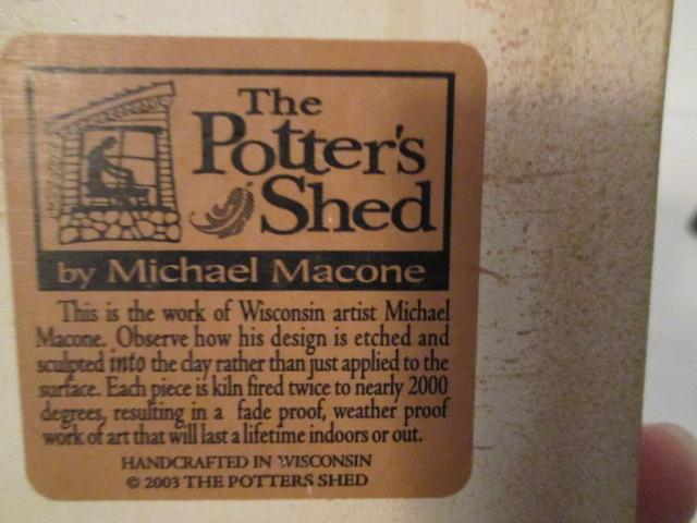 The Potter's Shed by Michael Macone "Enter in Peace" Pottery Tile Plaque