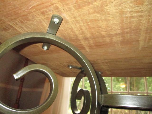 Wood Plank Console Table with Wrought Iron Base