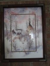 John Tracy II Limited Edition Native American Winter Scene Lithograph Print