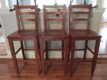 Three World Market Ladder Back Bar Chairs