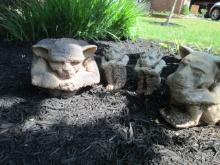 Four Concrete Gargoyles Yard Statues