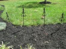 Four Wrought Iron Spire Yard Spikes