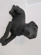 1991 Sandra Brue Sandicast "Black Labrador" Sculpture