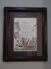 Albert Schweitzer's "A Prayer for Animals" L.V. Dutter Signed Illustrated Screen Print