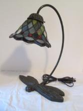 Tiffany Stained Glass Style Lamp with Dragonfly Base