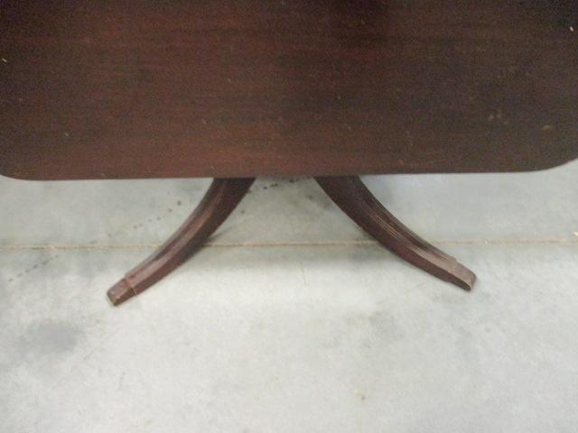 Vintage Brandt Claw Foot Drop-Leaf Wood Table with Middle Drawer