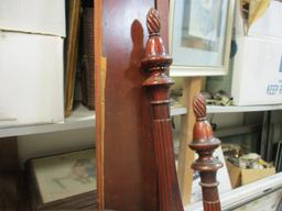 Vintage Full-Size Wood Rice Bed with Wood Rails