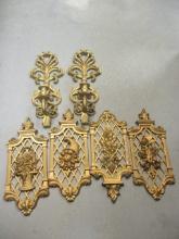Pair of Retro Burwood Products Co. Gilded Gold Wall Candleholders and