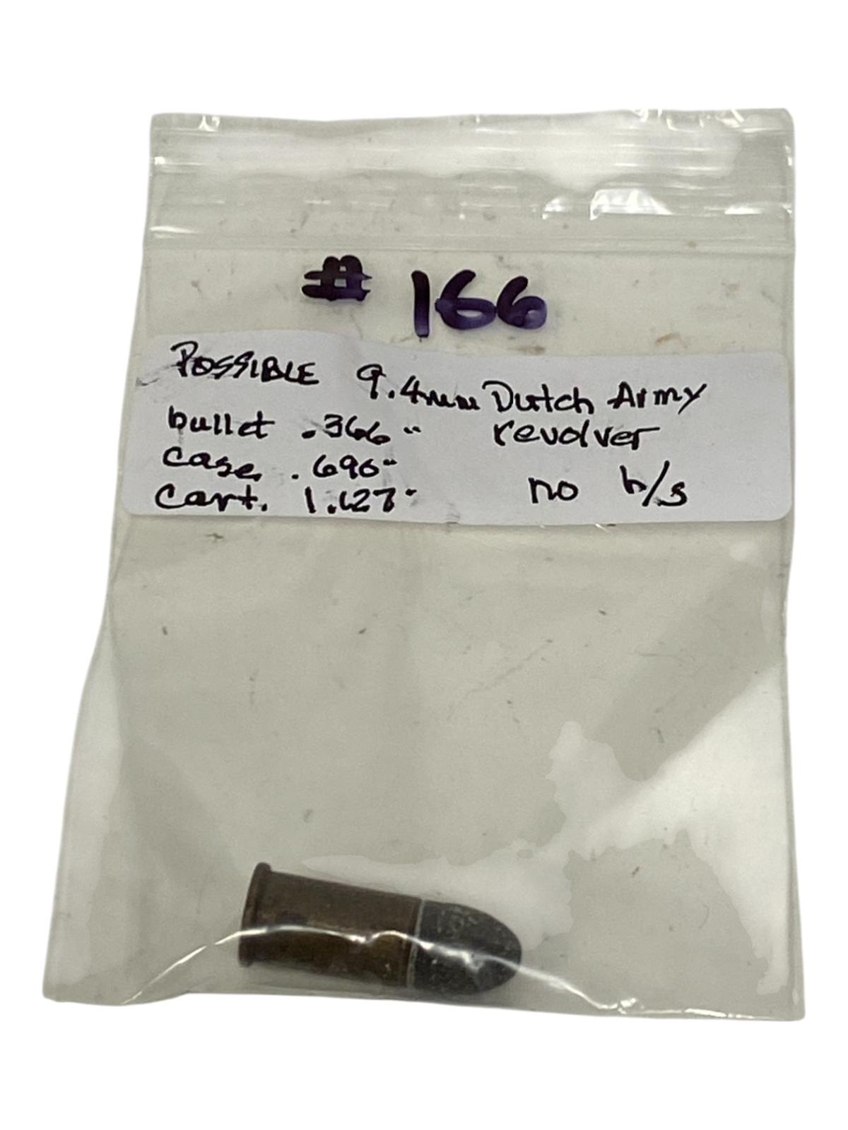 Possible 9.4mm Danish Army Revolver Collectible Cartridge Ammunition