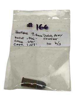 Possible 9.4mm Danish Army Revolver Collectible Cartridge Ammunition