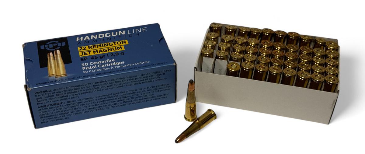 NIB 50rds. of .22 REM. "JET" Magnum 45gr. SP PPU Ammunition
