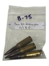 (3) 7mm BR Remington Collectible Cartridge Ammunition