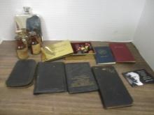 Men's Lot - Stainless Flask, Keys, Union Booklets, Miniature Bottles, etc.