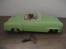 Vintage JNF "Mercedes Benz M-190" Green Metal Car with Key