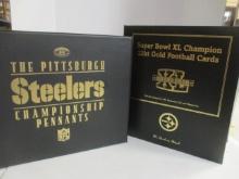 Danbury Mint "Super Bowl XL Champion 22kt Gold Football Cards" in Binder