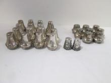 Individual Sterling Shakers and Pair of Sterling Thimbles