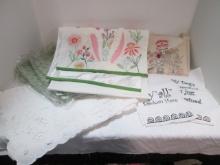 Rabbit Ear Table Runner, Set of Cloth Napkins, Lace Table Runner and