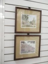 Two Signed Limited Edition Framed and Matted Print of Watercolor