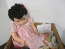 1930s "Ideal Doll" Composite Sleepy Eye Doll and Hand Made Doll Clothes